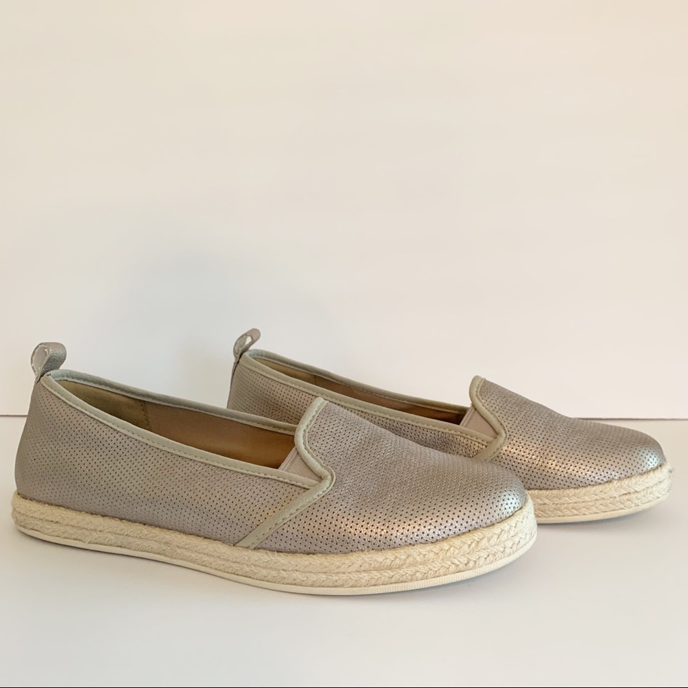 Clarks Collection Azella Theoni Espadrille Shoes Flats Comfort Size 12 M Silver